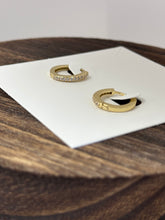 Load image into Gallery viewer, Lauren Kenzie CZ Huggie Hoop Earrings in Gold
