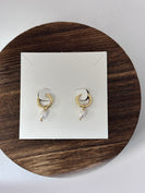 Lauren Kenzie Pearl Huggie Hoop Earrings in Gold