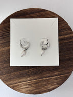 Lauren Kenzie Pearl Huggie Hoop Earrings in Silver