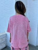 J.Her Big Star Mixed Floral Patch Top in Cupcake Pink