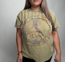 J.Her Mineral Washed Peace Sign Patched Top in Avocado