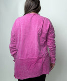 J.Her Mineral Washed Top with High Low Hem in Fuchsia