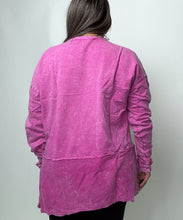 Load image into Gallery viewer, J.Her Mineral Washed Top with High Low Hem in Fuchsia
