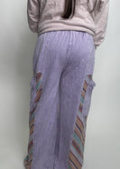 J.Her Mineral Washed Striped Printed Pants in Lavender