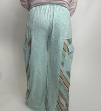 Load image into Gallery viewer, J.Her Mineral Washed Striped Printed Pants in Mint

