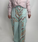 J.Her Mineral Washed Striped Printed Pants in Mint
