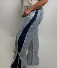 Load image into Gallery viewer, BiBi Denim Jeans with Contrasting Sides and String Bow Ties in Denim
