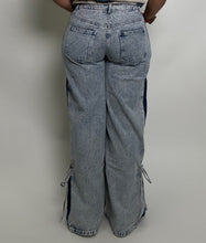 Load image into Gallery viewer, BiBi Denim Jeans with Contrasting Sides and String Bow Ties in Denim
