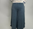 Easel Terry Knit Shark Bite Pants in Teal