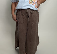 Load image into Gallery viewer, Easel Terry Knit Shark Bite Pants in Mocha

