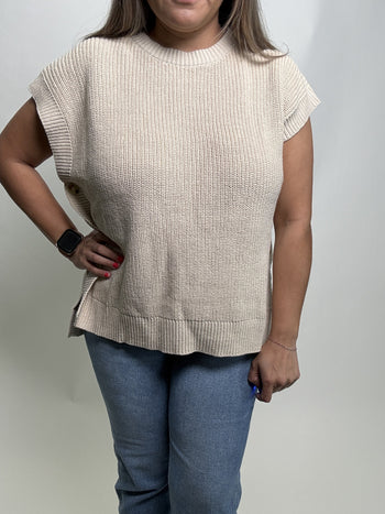 Wishlist OVERSIZED Sweater Vest in Champagne