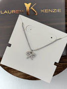 Lauren Kenzie CZ "AARON BOW" Necklace in Silver
