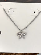 Lauren Kenzie CZ "AARON BOW" Necklace in Silver