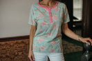 Sew in Love Floral Print Top in Blue/Pink