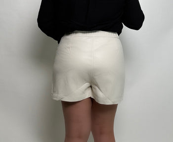Wishlist Leather Skort in Ecru
