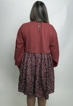 Load image into Gallery viewer, Wishlist Mixed Media Mini Dress in Merlot Combo
