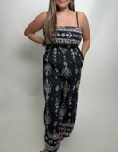 Klesis Ethnic Print Jumpsuit in Black