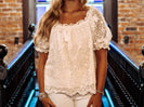 LovLov Romance Dreamy Petal Charm Blouse in Ivory