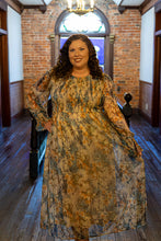 Load image into Gallery viewer, Sew in Love Smocked Metallic Floral Maxi Dress in Navy/Gold
