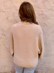 Jodifl Solid Color Mock Neck Sweater in Natural