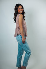 Load image into Gallery viewer, POL Sleeveless Linen Top with Embroidery Details in Pink
