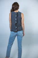 LovLov Beneath The Trail Of Soft Ruffles Bloom Knit Top in Grey