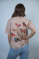FATE Dog Motif Lightweight Sweater in Oatmeal