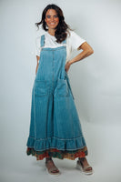 POL Overall in Striped Denim