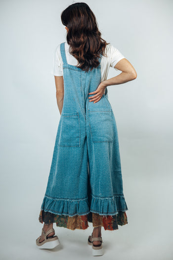 POL Overall in Striped Denim