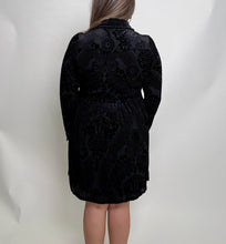 Load image into Gallery viewer, Jodifl Textured Abstract Print Velvet Dress in Black
