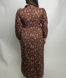 Jodifl Floral Print Midi Dress in Mocha