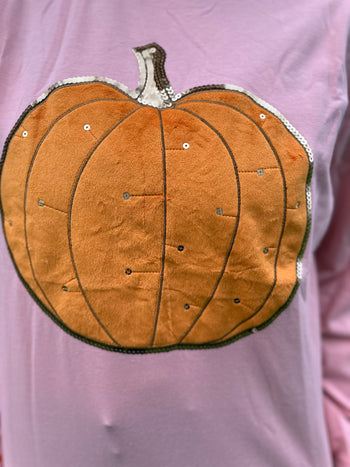 Grace+Emma PUMPKIN Chenille Patched Top in Pink