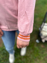 Load image into Gallery viewer, Grace+Emma PUMPKIN Chenille Patched Top in Pink
