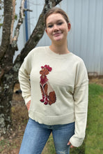 Load image into Gallery viewer, Sunday Edition &quot;COWBOY DOG&quot; Knit Sweater in Cream

