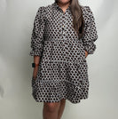 Jodifl Diamond Patterned Dress in Black