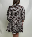 Jodifl Diamond Patterned Dress in Black
