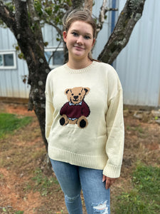 Wishlist Teddy Bear Knit Sweater in Cream – June Adel