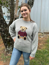 Load image into Gallery viewer, Wishlist Teddy Bear Knit Sweater in Grey
