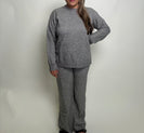 MABLE Sweater Knit Top and Pants Set in Charcoal