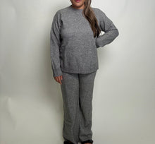 Load image into Gallery viewer, MABLE Sweater Knit Top and Pants Set in Charcoal
