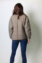 Load image into Gallery viewer, Mystree Quilted Puffer Jacket with Jacquard Tape Details in Mud
