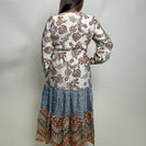 Jodifl Mix N Match Print Tiered Midi Dress in Caramel Mix