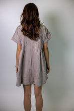 Load image into Gallery viewer, Star Drop Striped Mini Swing Dress in Mocha Stripe
