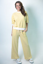 Load image into Gallery viewer, Tres Bien Striped Cloudy Knit Top in Mellow Yellow
