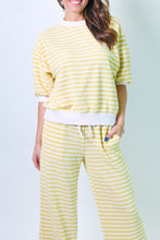 Load image into Gallery viewer, Tres Bien Striped Cloudy Knit Top in Mellow Yellow
