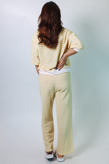 Tres Bien Cloudy Knit Striped Pants in Mellow Yellow