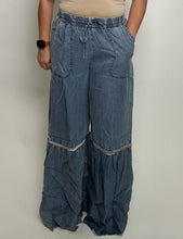 Load image into Gallery viewer, Sew in Love Denim and Lace Palazzo Pants in Denim
