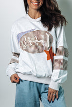 Load image into Gallery viewer, Easel Football Patched Sweatshirt in Light Heather Grey
