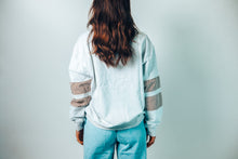 Load image into Gallery viewer, Easel Football Patched Sweatshirt in Light Heather Grey
