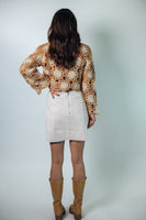 FATE Faux Suede Mini Skirt in Pale Blush